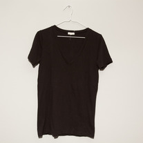 J. Crew Low Black V-Neck Tissue Tee