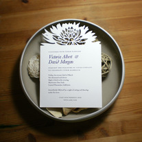 Wild Flower papercut wedding invitation
