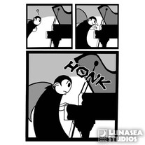 Little Vampire vs. Piano 5x7 Print