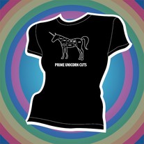 Unicorn Butcher's Chart Tee - Black