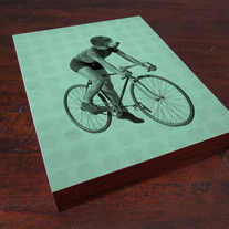 Beagle Riding a Bicycle - Wood Block Print