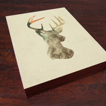 Deer Silhouette Wood Block Print