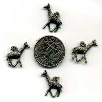 Giraffe Pewter Charms (set of 4)
