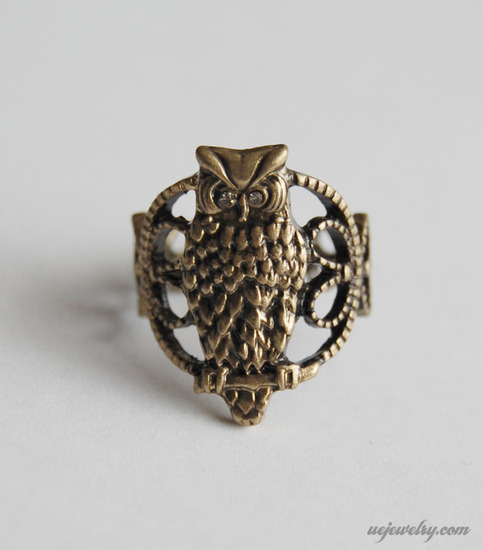 SALE- Owl Filigree Ring