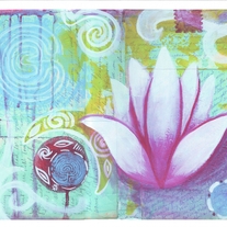 Lotus---An Original Mixed Media PRINT--(8.5 x 11)--By Hilary Blackwood