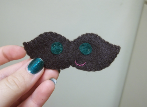 Mustache pin! (dark brown)