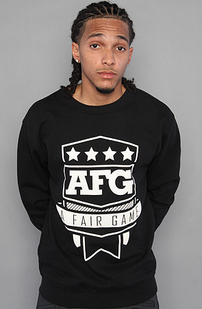 The AFG Rank Crewneck in Black