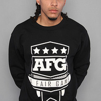 The AFG Rank Crewneck in Black