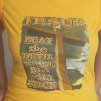Jesus_beat_the_devil_tshirt_gold__medium