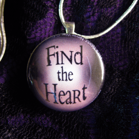 Magnetic Interchangeable Button Pendant Necklace, with Find The Heart 1" Button