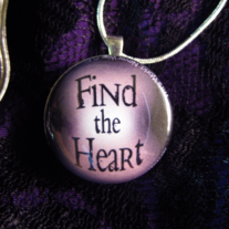 Magnetic Interchangeable Button Pendant Necklace, with Find The Heart 1" Button