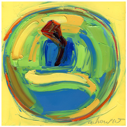 Print-Golden Apple-10X10-Modern Art-Fruit