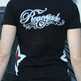 Short sleeve cotton deep V side stars, black - Thumbnail 3