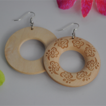Donut_wood_hook_flowers_carving_earring_medium
