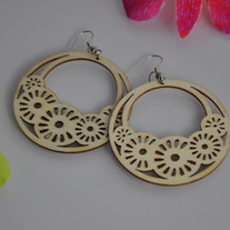 Flowers_in_circle_wood_hook_carving_earring_medium