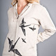 Origami Cranes Gray on White Hoodie - Thumbnail 1