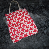 Red Bird Print Tote