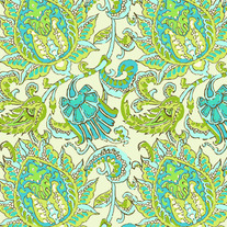 Fat Quarter-Soul Blossom Dancing Paisleys Limestone/AB67