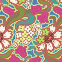 Fat Quarter-Soul Blossom Disco Flower in Hot Pink/AB 58