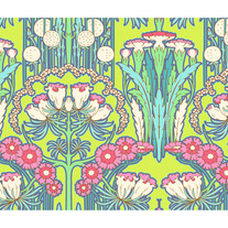 Fat Quarter-Soul Blossom Fucia Tree Pattern in Chartreuse/AB 56