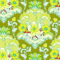 Fat Quarter-Pop Garden Pineapple Brocade in Celery/HB08