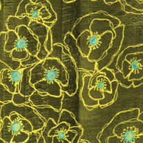 Fat Quarter-Poppy Shilouette in Olive/DC 4269