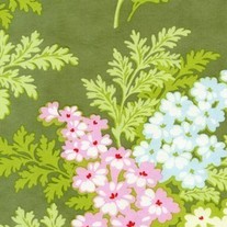 Fat Quarter-Nicey Jane Picnic Bouquet Moss/ HB18 Moss