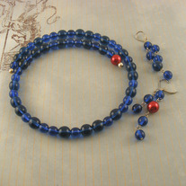 Glass, Red Pearl Necklace Set