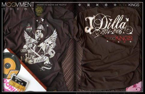 J Dilla MOOVMENT ® Tee Brown (Audio Kings Collection)