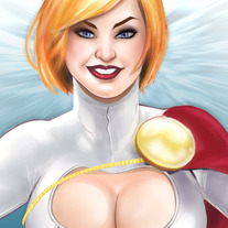 Power Girl close-up print