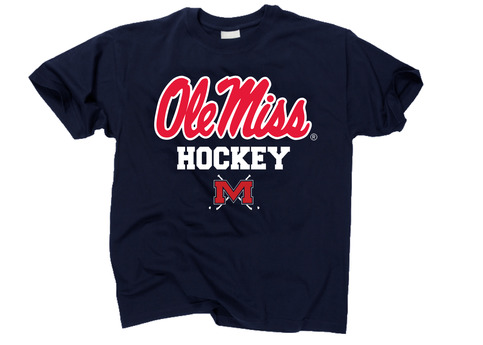 Ole Miss Script Ice Hockey Tee