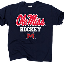 Ole Miss Script Ice Hockey Tee