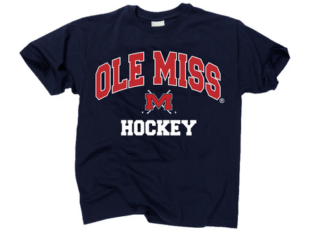 Arched Ole Miss Ice Hockey Tee