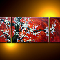 Deep Red Canvas Painting