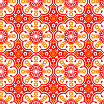 Fat Quarter- Folk Life Red Floral by Anthology/PR115