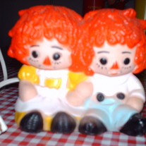 Raggedy Ann and Andy Night Light Lamp Works 