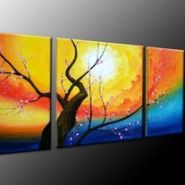 Rainbow Tree (3 Piece Oil Painting)