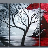 Red Rock - 3 Piece Oil Painting