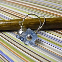 Silver and Blue Lucite Earrings