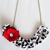 Nautical Striped Braided Necklace by Sardinella Sardine
