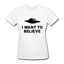  I Want To Believe UFO Womens T Shirt S-XXL  