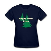  Happy Little Trees Womens T Shirt S-XXL  