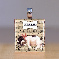 Scrabble Tile Pendant - Puppy- Dream - Dogs 9