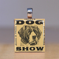 Scrabble Tile Pendant - Dog Show Ad - Dogs 14