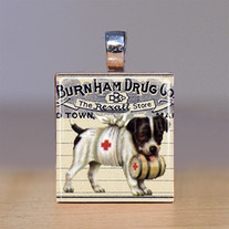 Scrabble Tile Pendant - Dog Ad - Dogs 19
