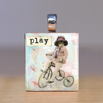 Handmade Scrabble Tile Pendant - Words 1 - Play