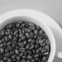 "beans in a cup" print