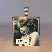 Handmade Scrabble Tile Pendant - Words 8 - Soul