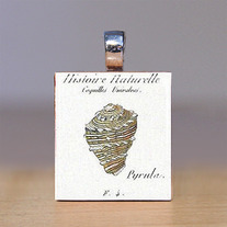 Scrabble Tile Pendant - Beach and Seashells 3