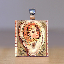 Scrabble Tile Pendant - Beach and Seashells 15